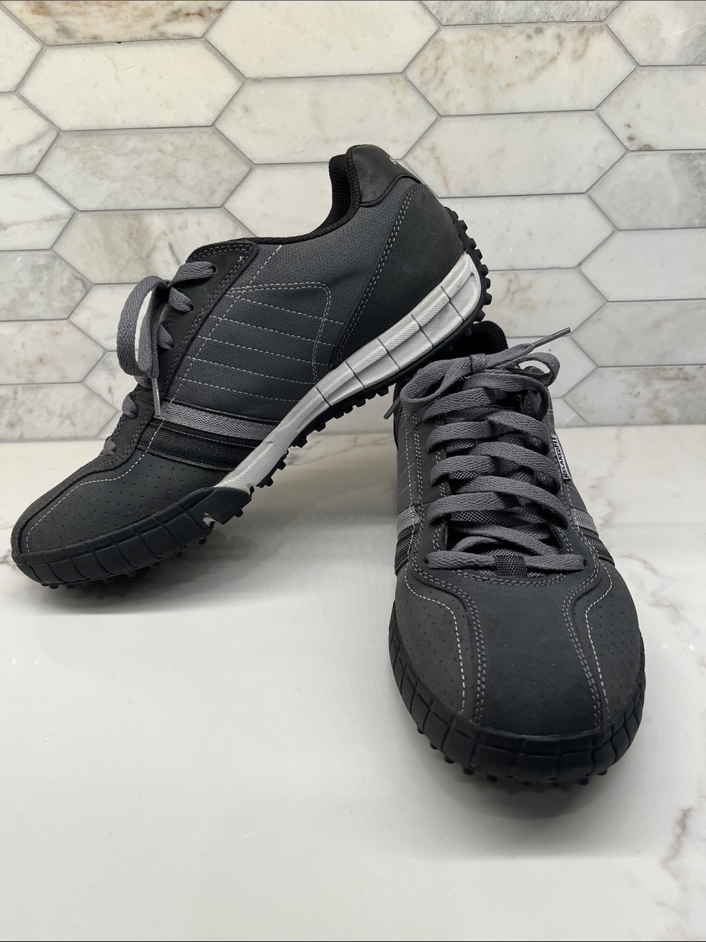Skechers Men's Dark Gray Athletic Lace-Up Sneakers